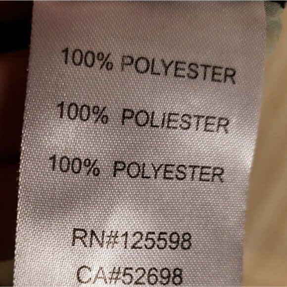 Ellen Tracy Womens Green Floral Sheer Short Sleeve Blouse Small - Picture 7 of 7